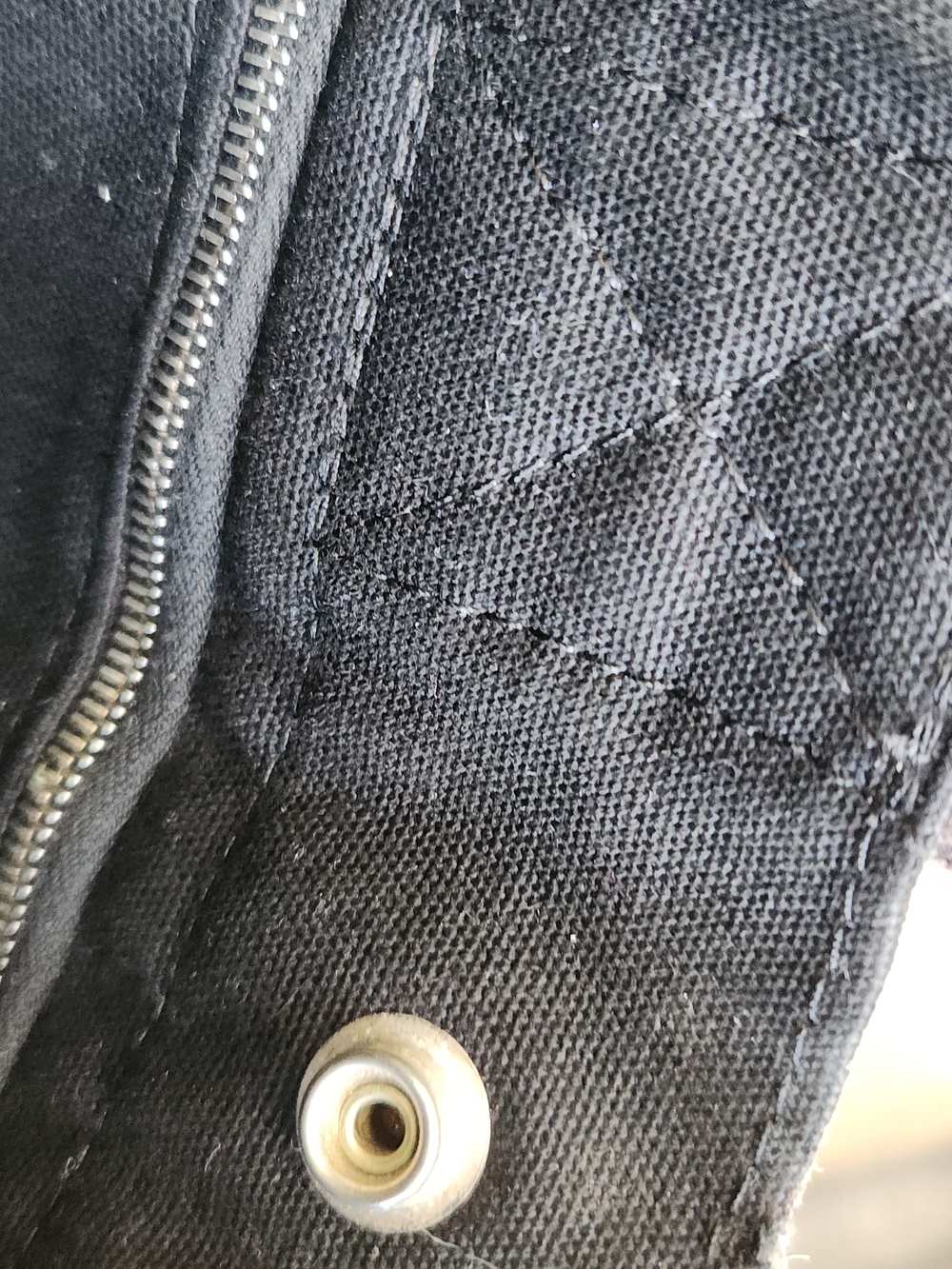 Hermes Black Canvas Bag with silver snap closure - Picture 15 of 16